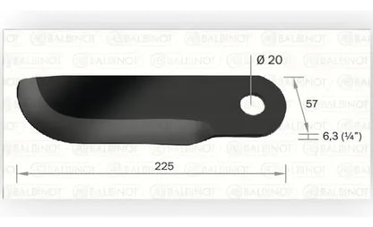 Faca Roçadeira Nor Micro Trator Tobatta Moldemaq 0205 Lâmina 22.5cm