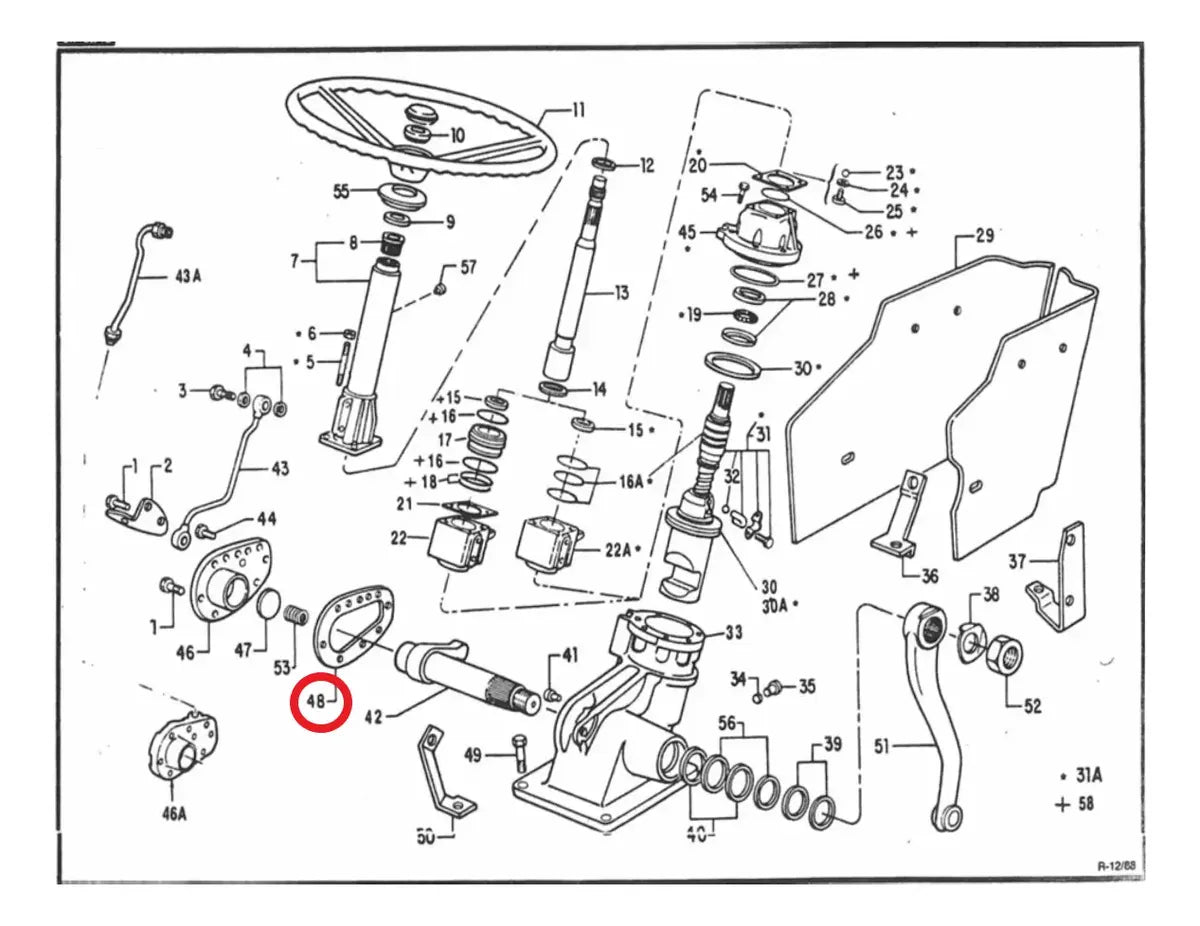 Junta Oval Caixa Direção Reforçada Ford 4600 5600 6600 7600
